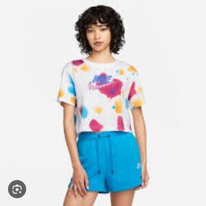Women's Nike Multicolor Super Soft Oversized Tie-Dye Crop Size M NWT